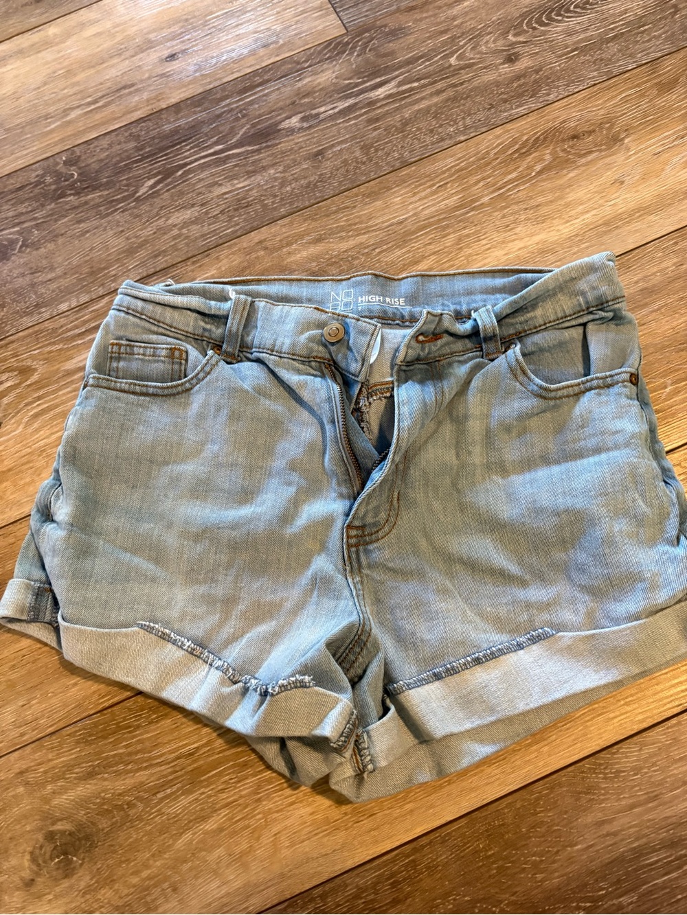 No Boundaries Light Blue High-Rise Denim Shorts